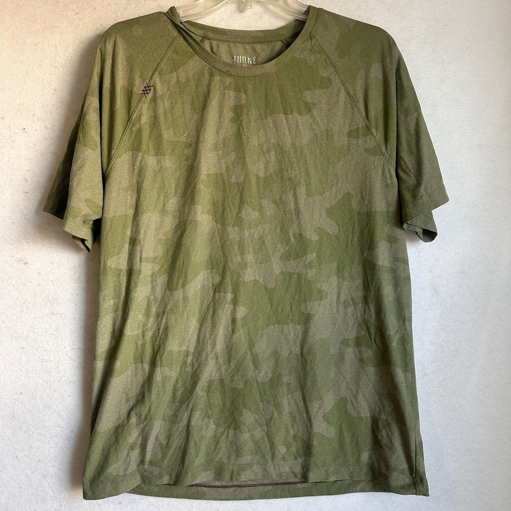 Rhone shirt Mens Large Green Camo  Reign‎ Performance Crew Neck Stretch